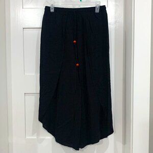 black loose fit pants with slits